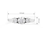 Rhapsody - 950 Platinum SGL Certified Natural White Diamond (VS/E-F) Trilogy Ring 1.20 Ct, Platinum Wt. 3.00 Gms_8795920_5