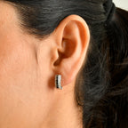 D'joy Black Diamond, White Diamond Full Hoop Earring in Rhodium OverlaySterling Silver  0.548  Ct._8795956_1
