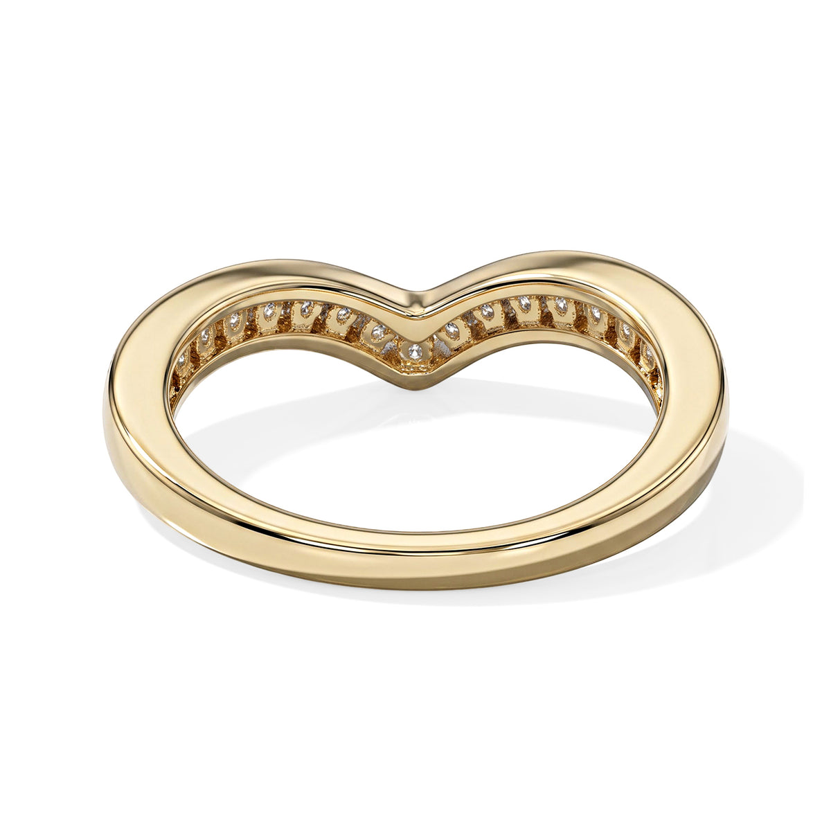 D'Joy - SGL Certified Natural White Diamond (I3-G-H) Wishbone Ring in 18K Vermeil Yellow Gold Plated Sterling Silver 0.50 Ct. 8795975 4