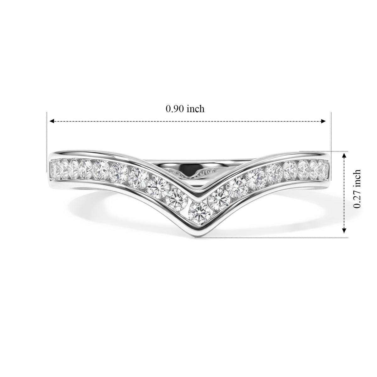 D'Joy - SGL Certified Natural White Diamond (I3-G-H) Wishbone Ring in Rhodium Overlay Sterling Silver 0.50 Ct. 8795986 5