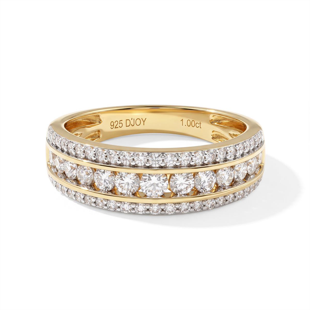 D'Joy - Natural White Diamond (I3-G-H) Ring in 18K Vermeil Yellow Gold Plated Sterling Silver 1.00 Ct. 8795996 0