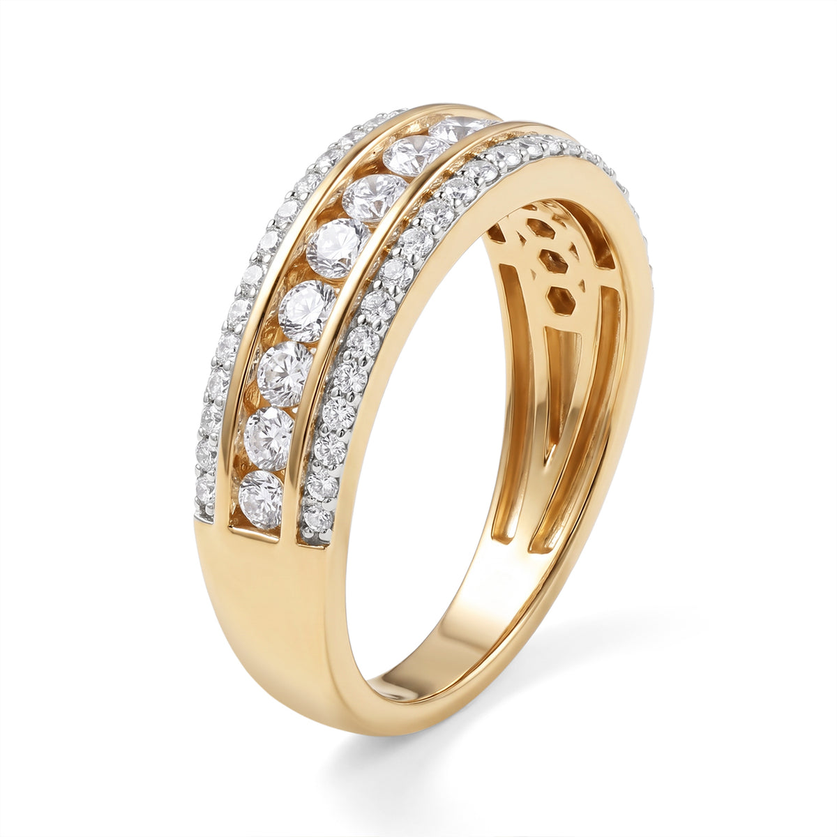 D'Joy - Natural White Diamond (I3-G-H) Ring in 18K Vermeil Yellow Gold Plated Sterling Silver 1.00 Ct. 8795996 3