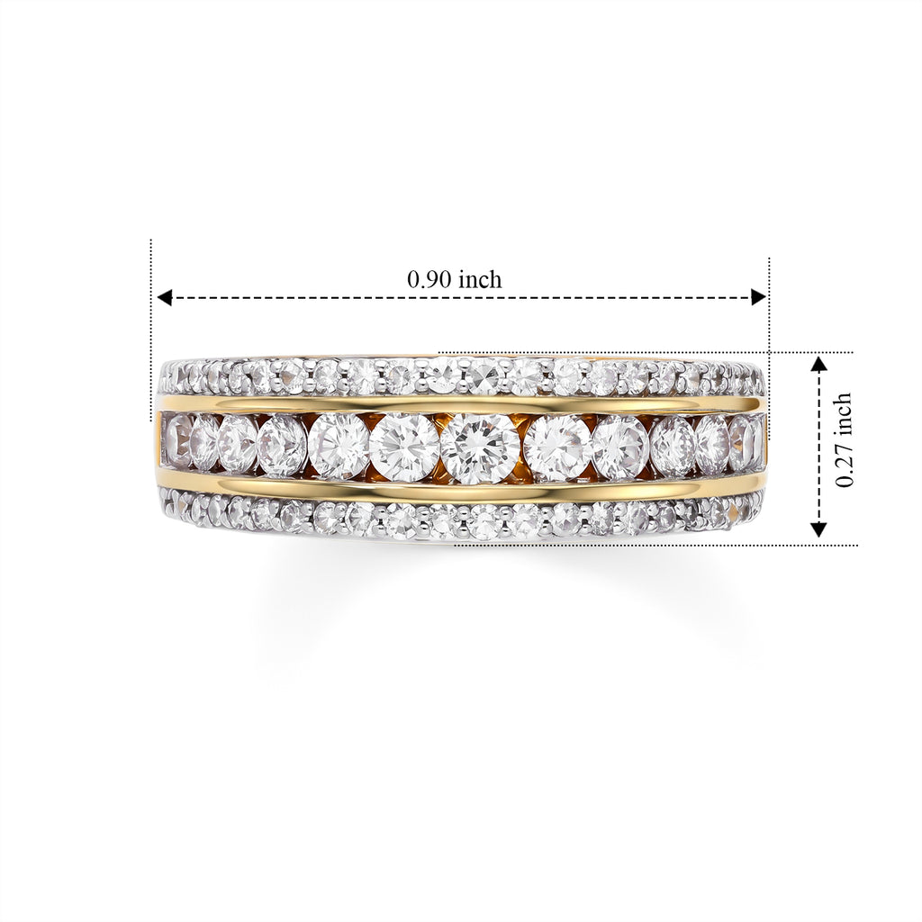 D'Joy - Natural White Diamond (I3/G-H) Ring in 18K Vermeil Yellow Gold Plated Sterling Silver 1.00 Ct._8795996_5