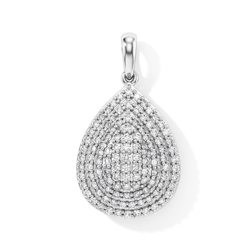 Luxoro - 9K White Gold SGL Certified Natural White Diamond Pendant_8796015