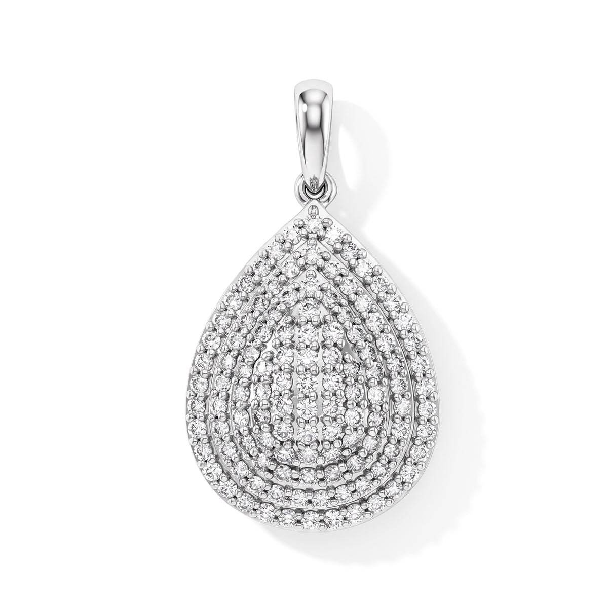 Luxoro - 9K White Gold SGL Certified Natural White Diamond Pendant 8796015 0