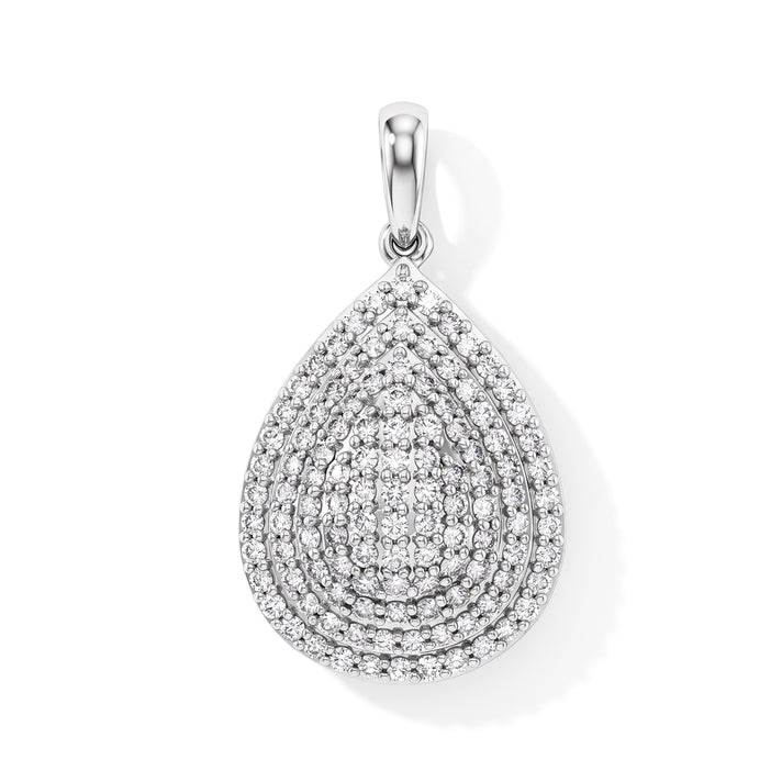 Luxoro - 9K White Gold SGL Certified Natural White Diamond Pendant 8796015 1