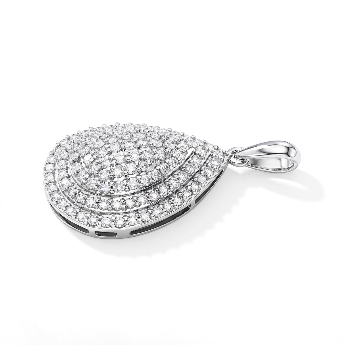 Luxoro - 9K White Gold SGL Certified Natural White Diamond Pendant 8796015 3
