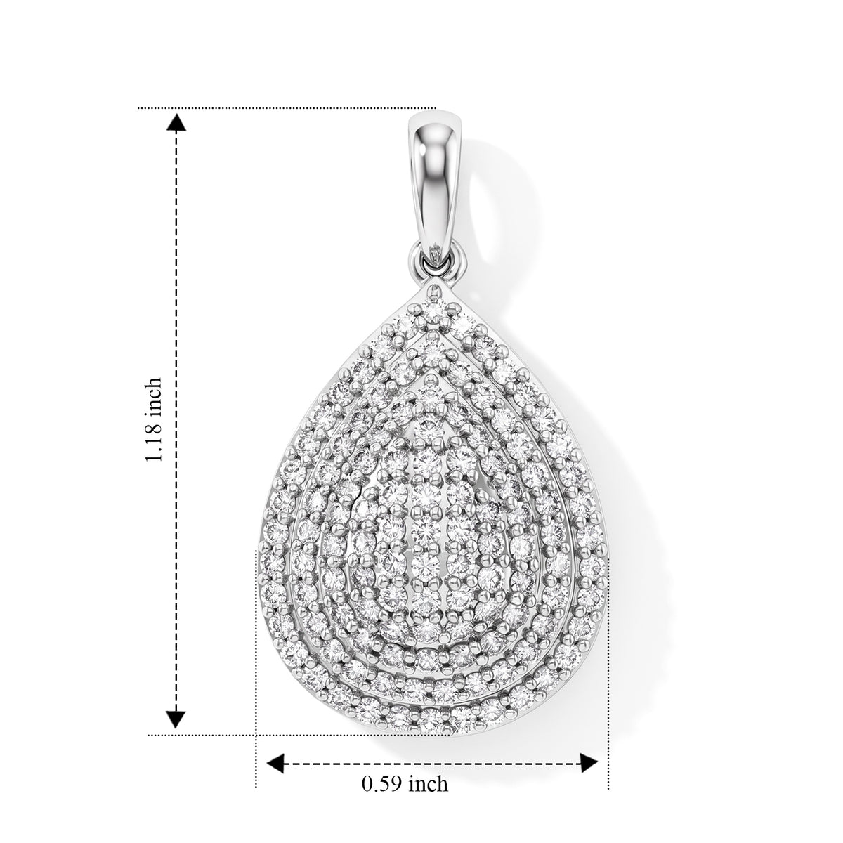 Luxoro - 9K White Gold SGL Certified Natural White Diamond Pendant 8796015 4