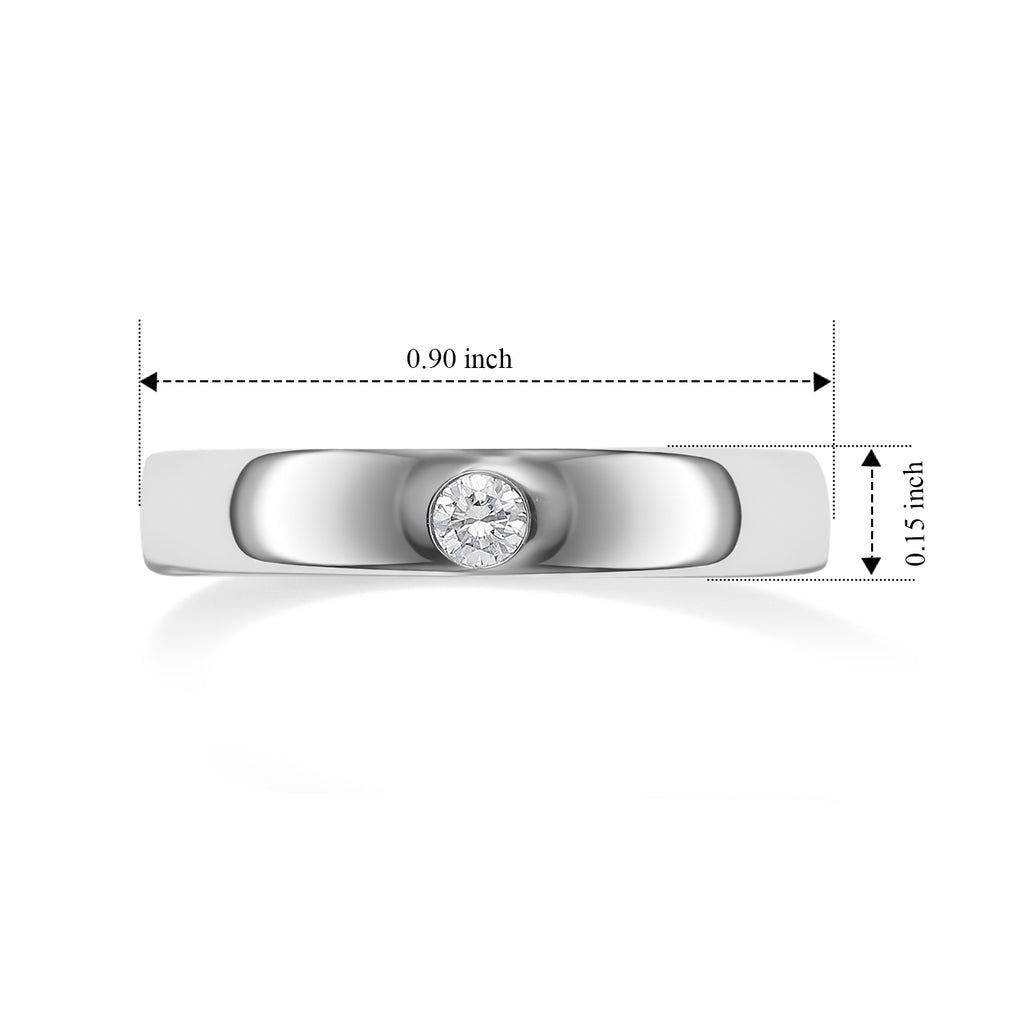 D'Joy - Natural White Diamond Solitaire Band Ring in Rhodium Overlay Sterling Silver_8796016_5