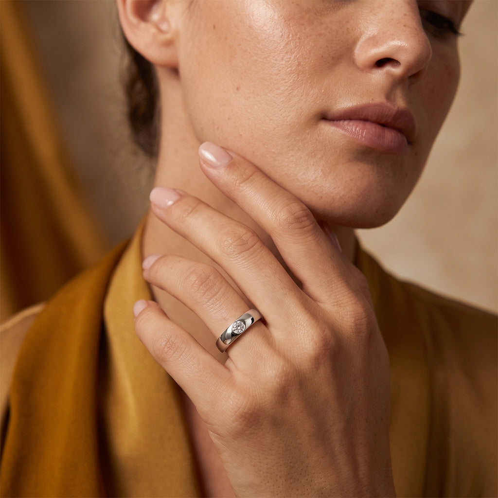 D'Joy - Natural White Diamond Ring in Rhodium Overlay Sterling Silver_8796034_2