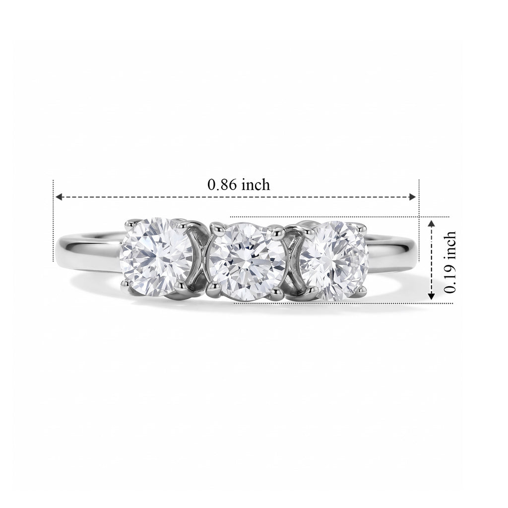 Rhapsody - 950 Platinum SGL Certified Natural White Diamond (VS/E-F) Trilogy Ring 1.05 Ct._8796050_5