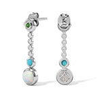D'Joy - Ethiopian Opal, Natural Chrome Diopside, White Zircon & Sleeping Beauty Turquoise Dangling Earring with Push Post in Platinum Overlay Sterling Silver 1.70 Ct._8796409_3