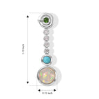 D'Joy - Ethiopian Opal, Natural Chrome Diopside, White Zircon & Sleeping Beauty Turquoise Dangling Earring with Push Post in Platinum Overlay Sterling Silver 1.70 Ct._8796409_4