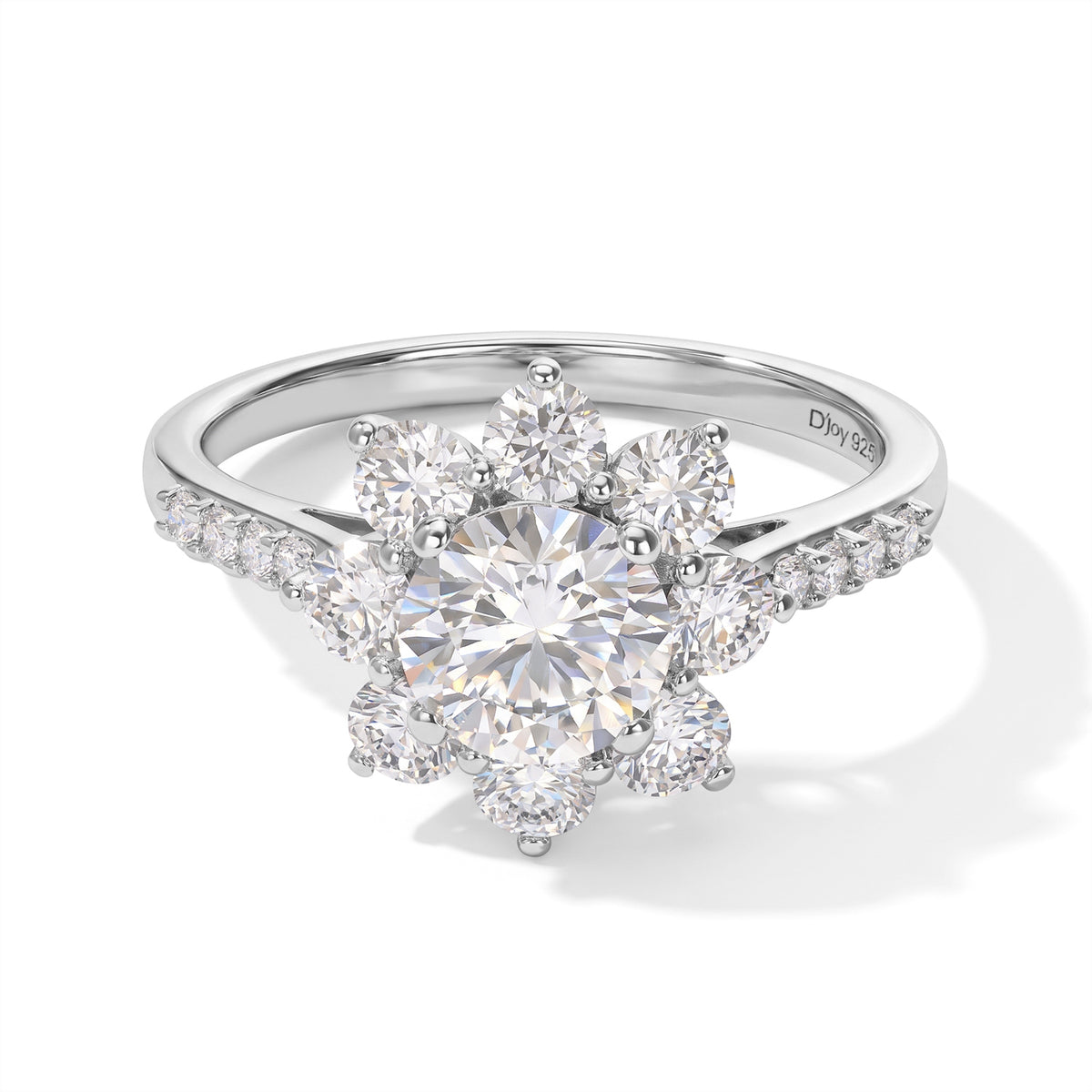 D'Joy - Moissanite Ring in Platinum Overlay Sterling Silver 1.90 Ct. 8796410 0