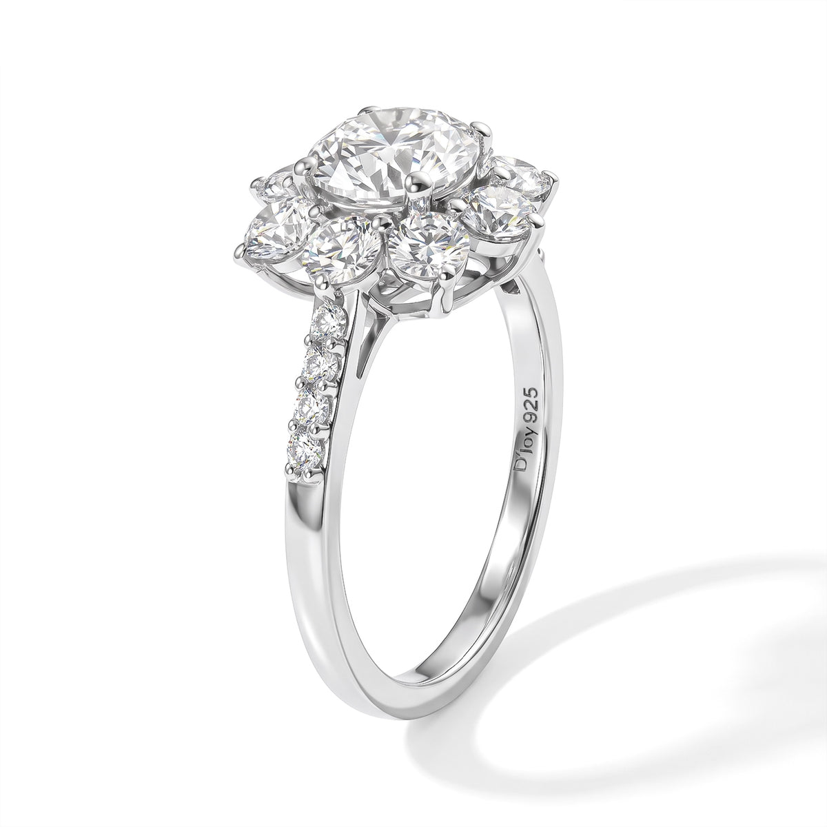 D'Joy - Moissanite Ring in Platinum Overlay Sterling Silver 1.90 Ct. 8796410 3