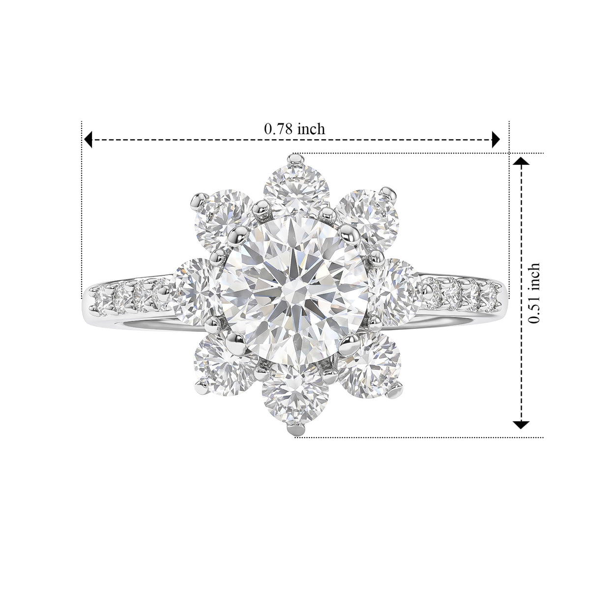 D'Joy - Moissanite Ring in Platinum Overlay Sterling Silver 1.90 Ct. 8796410 5