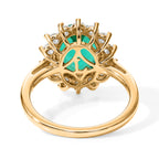 Luxuriant - AAA Lab Grown Columbian Emerald & Lab Grown Diamond (SI/G-H) Halo Ring in 18K Vermeil Yellow Gold Plated Sterling Silver 3.15 Ct._8796499_4