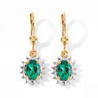 Luxuriant Lab Grown Columbian Emerald, Lab Grown Diamond Main Stone With Side Stone Earring in 18K YG VermeilSterling Silver  1.768  Ct._8796509