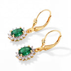 Luxuriant Lab Grown Columbian Emerald, Lab Grown Diamond Main Stone With Side Stone Earring in 18K YG VermeilSterling Silver  1.768  Ct._8796509_3