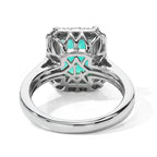 Luxuriant - AAA Lab Grown Columbian Emerald & Lab Grown Diamond (SI/G-H) Solitaire Ring in Rhodium Overlay Sterling Silver 3.30 Ct._8796510_4