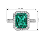Luxuriant - AAA Lab Grown Columbian Emerald & Lab Grown Diamond (SI/G-H) Solitaire Ring in Rhodium Overlay Sterling Silver 3.30 Ct._8796510_5