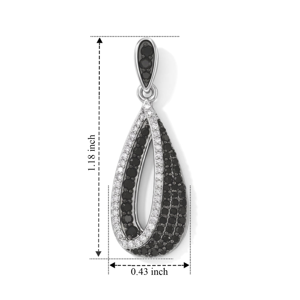 D'joy White Diamond Dangling Earring in Rhodium OverlaySterling Silver  0.982  Ct._8796566_4
