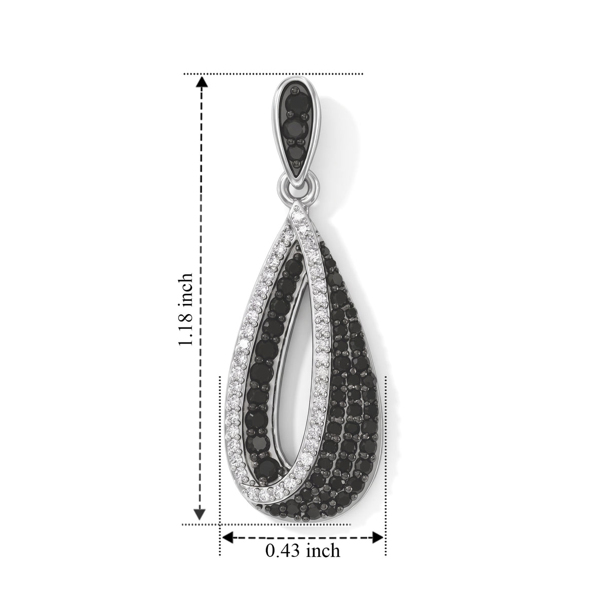 D'Joy - Natural White Diamond Dangling Earring with Push Back in Rhodium Overlay Sterling Silver 1.00 Ct. 8796566 4