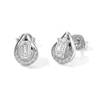 D'Joy - Moissanite Earring with Push Back in Rhodium Overlay Sterling Silver_8796673