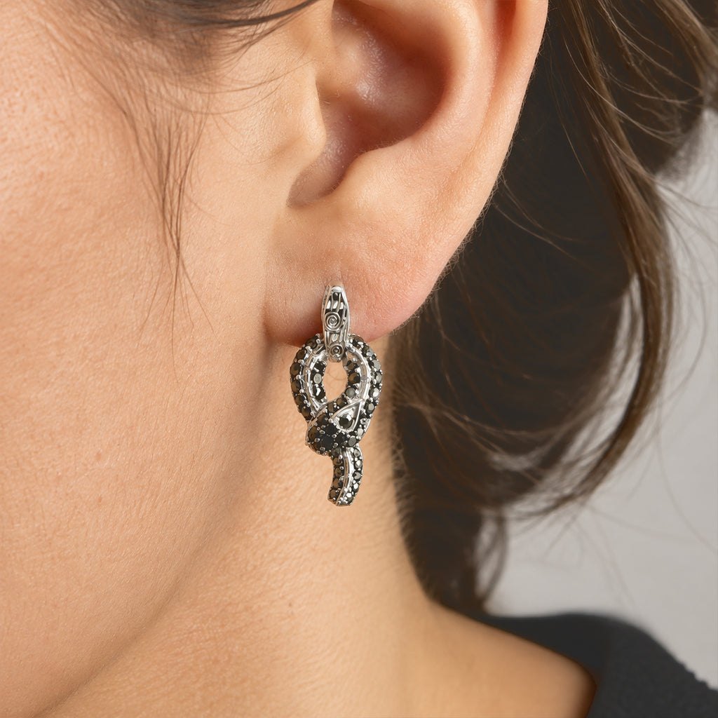 D'joy Black Diamond, Green Diamond Earring in Rhodium OverlaySterling Silver  1.002  Ct._8796677_1