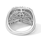 D'joy Black Diamond, White Diamond Cluster Ring in Rhodium OverlaySterling Silver, Silver Wt.5.5 Gms  1.036  Ct._8796678_4