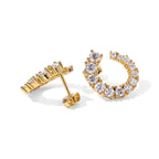 D'Joy - Moissanite Earring with Push Back in Yellow Gold Plated Sterling Silver 2.50 Ct._8796878_2