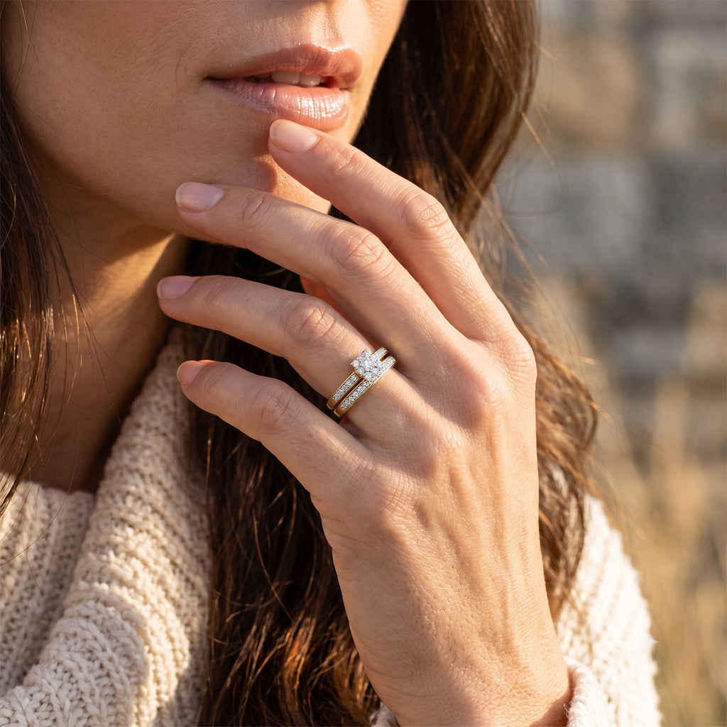 D'Joy - Natural White Diamond (I3/G-H) Ring in 18K Vermeil Yellow Gold Plated Sterling Silver 0.50 Ct._8797394_2