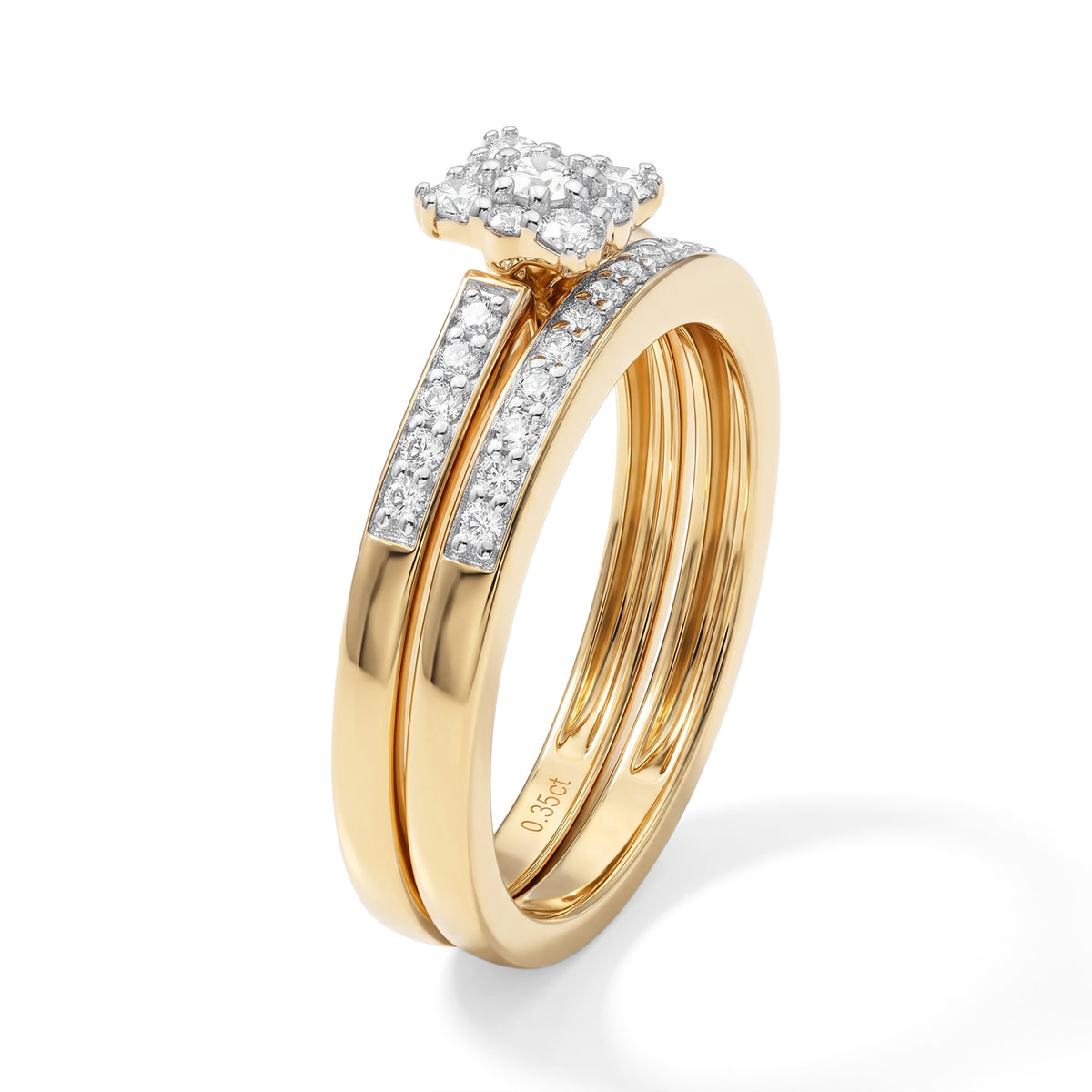 D'Joy - Natural White Diamond (I3-G-H) Ring in 18K Vermeil Yellow Gold Plated Sterling Silver 0.50 Ct. 8797394 3