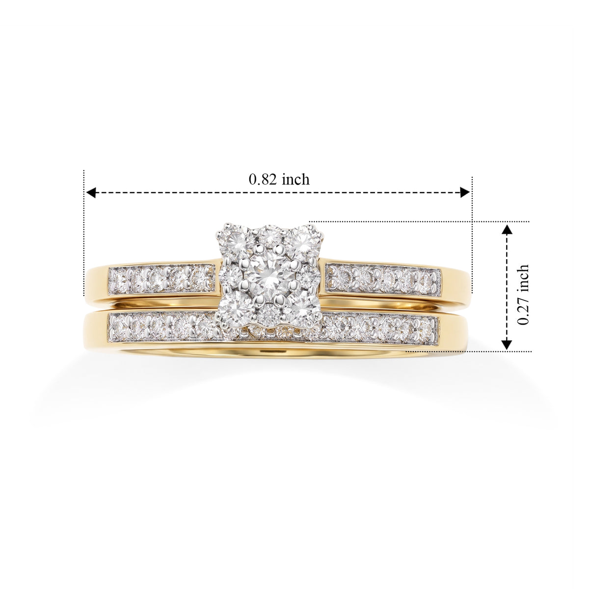 D'Joy - Natural White Diamond (I3-G-H) Ring in 18K Vermeil Yellow Gold Plated Sterling Silver 0.50 Ct. 8797394 6