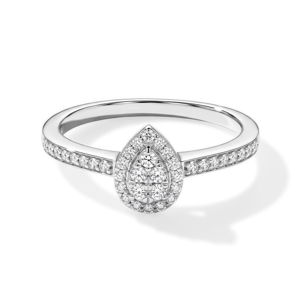 D'joy White Diamond Ring in Rhodium OverlaySterling Silver  0.301  Ct._8797418