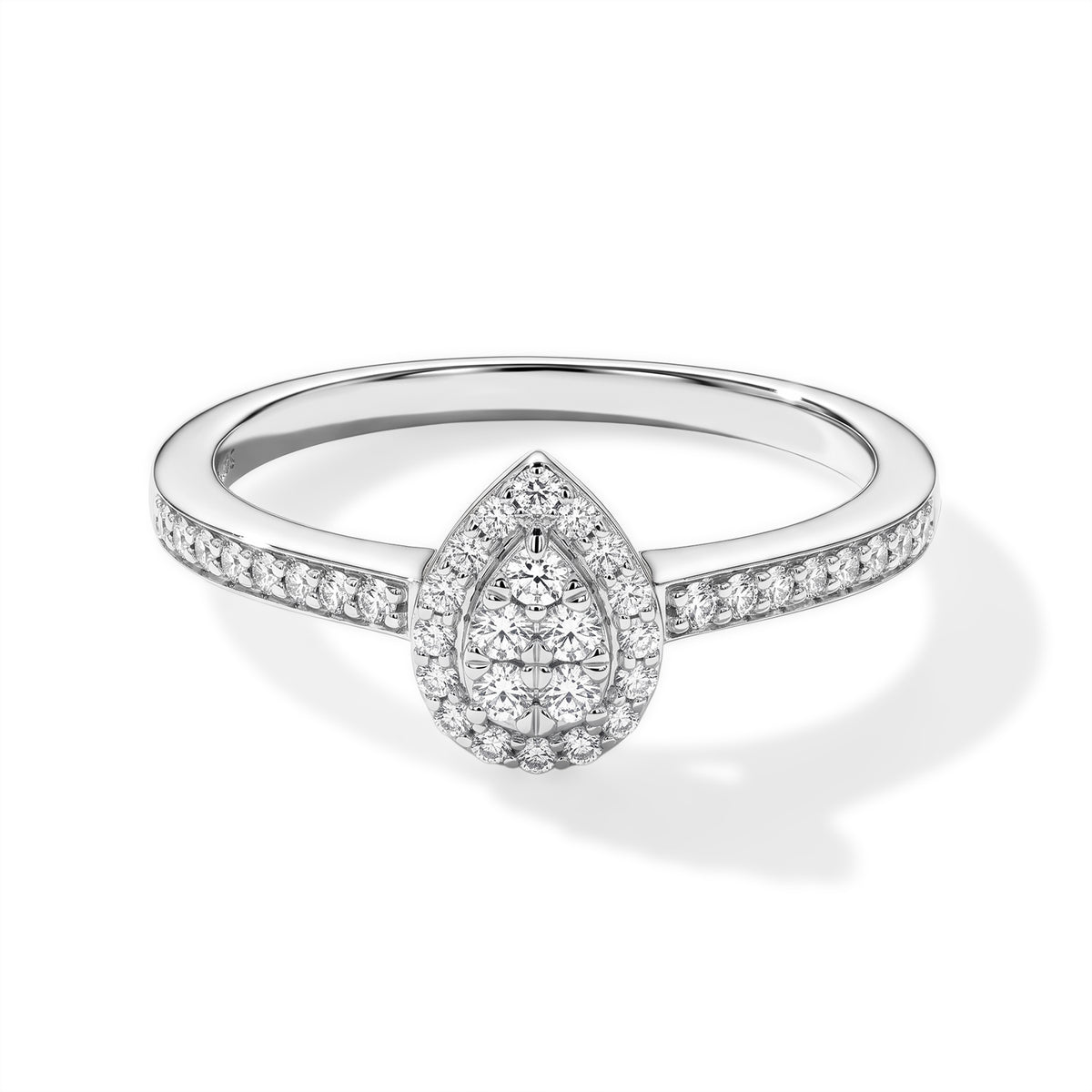 The Tokyo Treasure - Natural White Diamond (I3-G-H) Ring in Rhodium Overlay Sterling Silver 0.33 Ct. 8797418 0