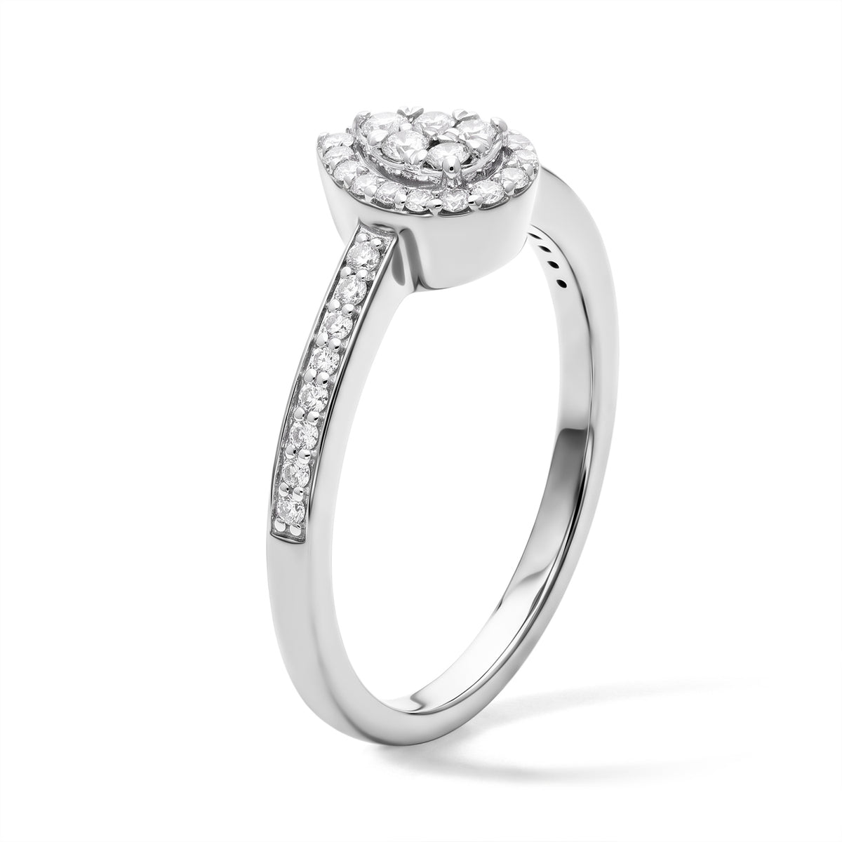 The Tokyo Treasure - Natural White Diamond (I3-G-H) Ring in Rhodium Overlay Sterling Silver 0.33 Ct. 8797418 3