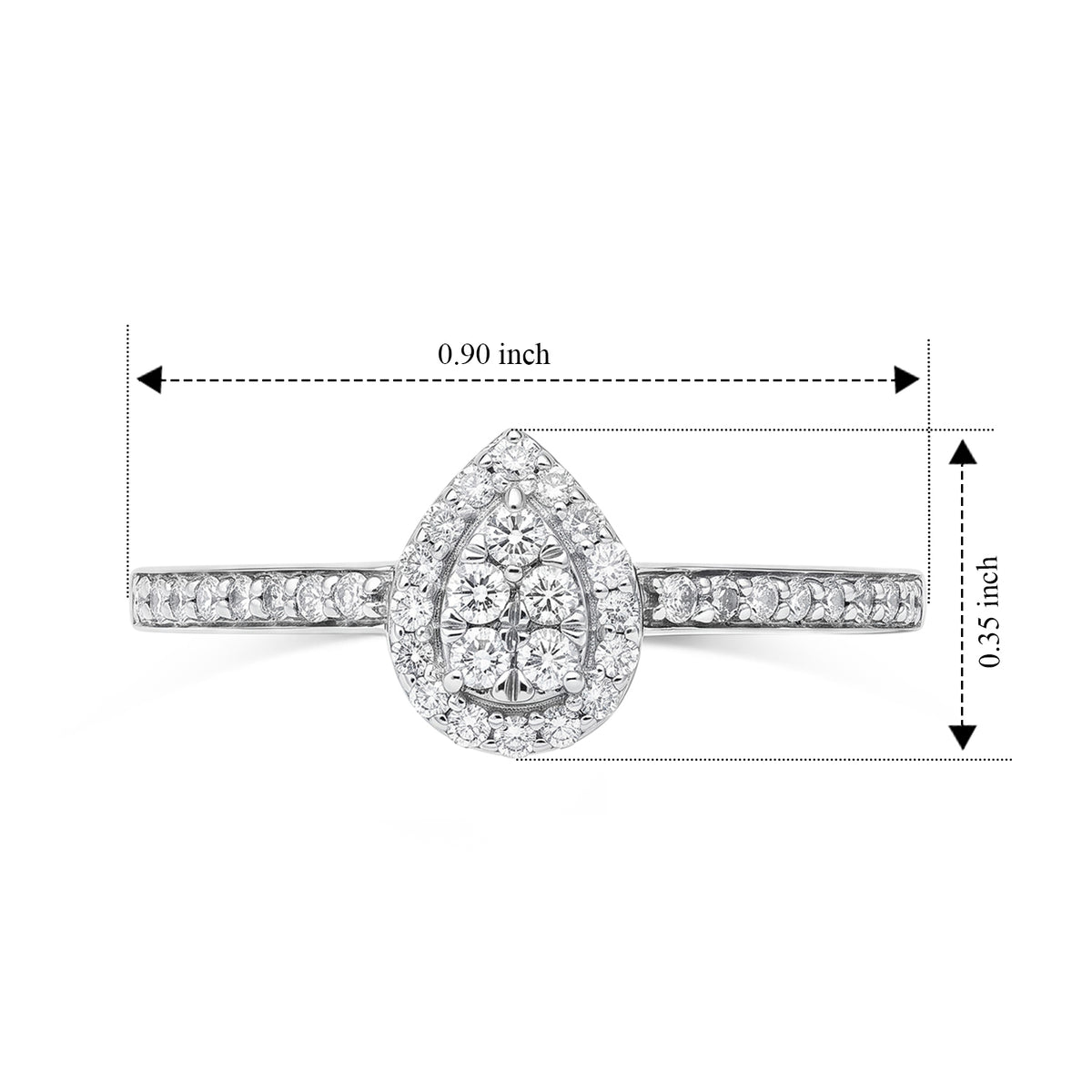 The Tokyo Treasure - Natural White Diamond (I3-G-H) Ring in Rhodium Overlay Sterling Silver 0.33 Ct. 8797418 5