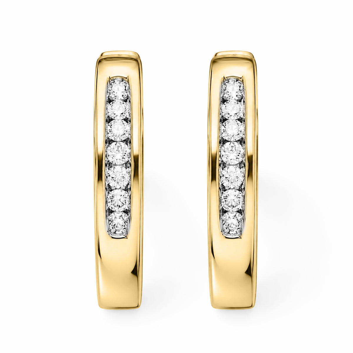 D'Joy - Natural White Diamond (I3/G-H) Hoop Earring in 18K Vermeil Yellow Gold Plated Sterling Silver 8797501 0