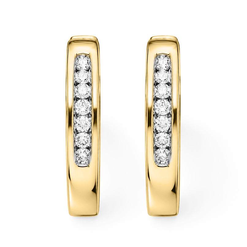 D'Joy - Natural White Diamond (I3/G-H) Hoop Earring in 18K Vermeil Yellow Gold Plated Sterling Silver_8797501