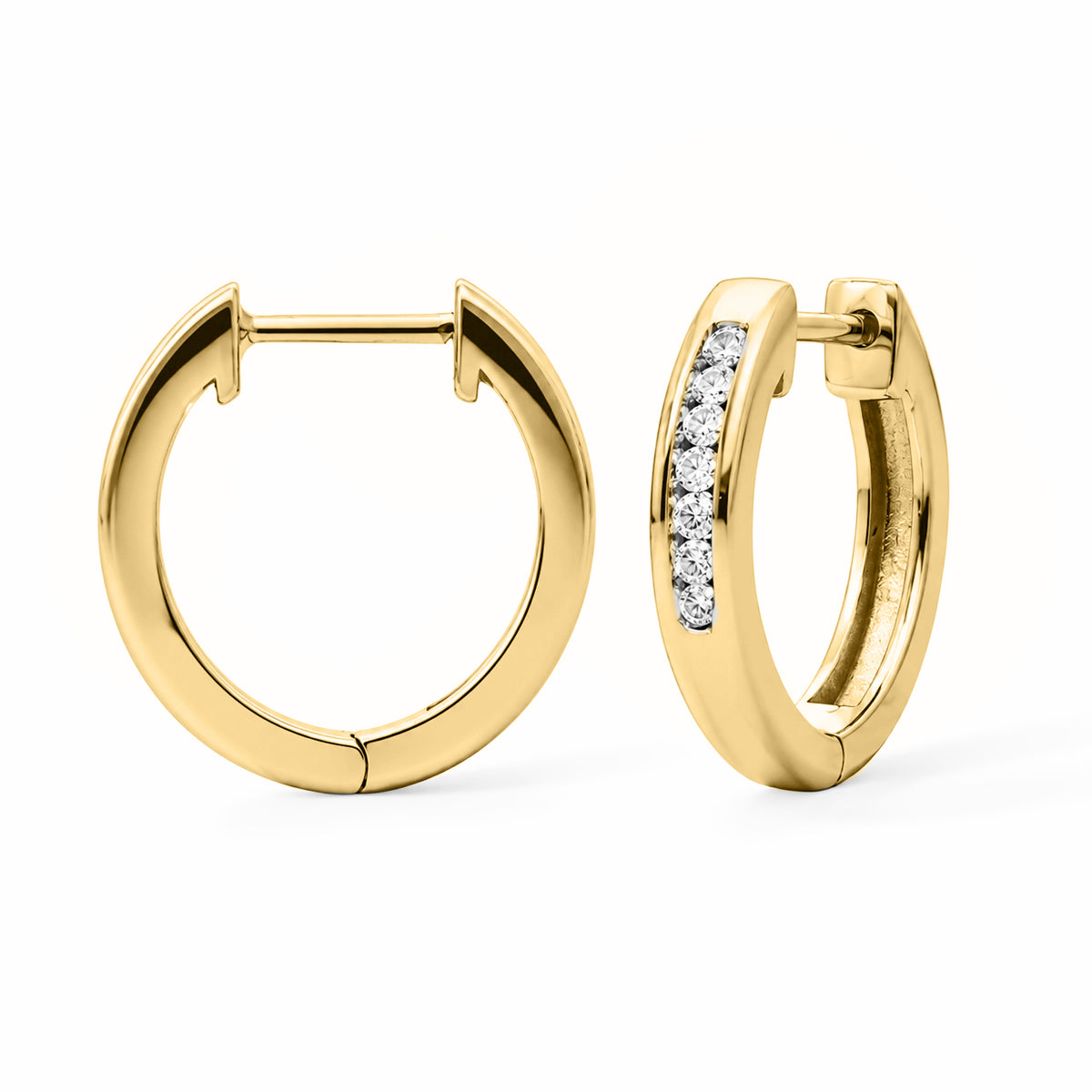 D'Joy - Natural White Diamond (I3/G-H) Hoop Earring in 18K Vermeil Yellow Gold Plated Sterling Silver 8797501 4
