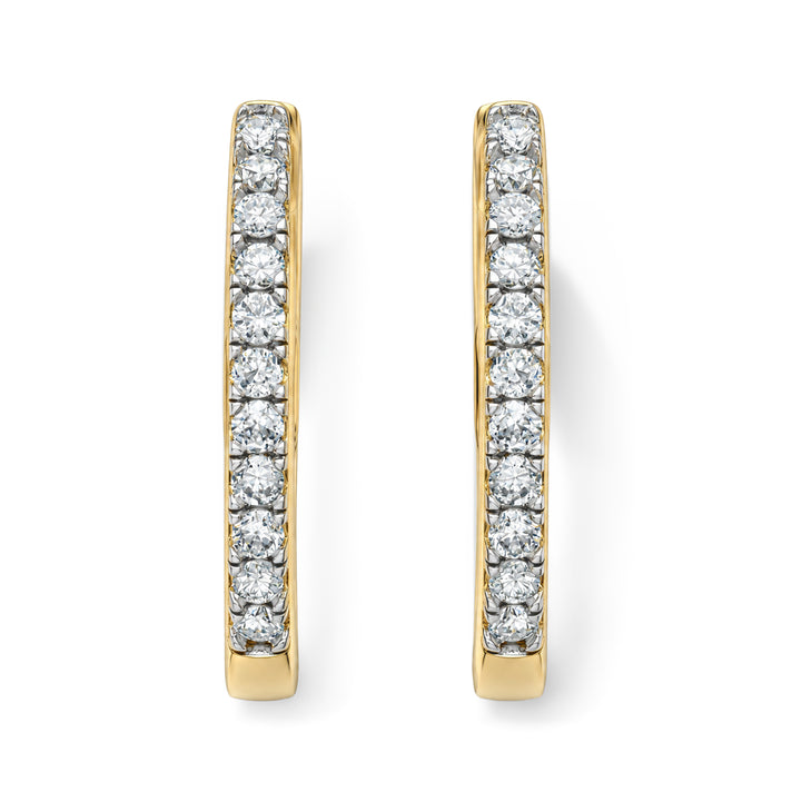 The Tokyo Treasure - Natural White Diamond (I3/G-H) Hoop Earring in 18K Vermeil Yellow Gold Plated Sterling Silver 0.30 Ct. 8797513 1