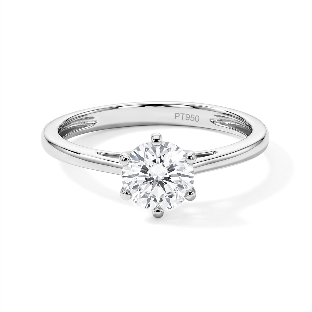 950 Platinum SGL Certified White Diamond (SI/G-H) Ring 1.04 Ct, Platinum Wt. 3.30 Gms_8797517