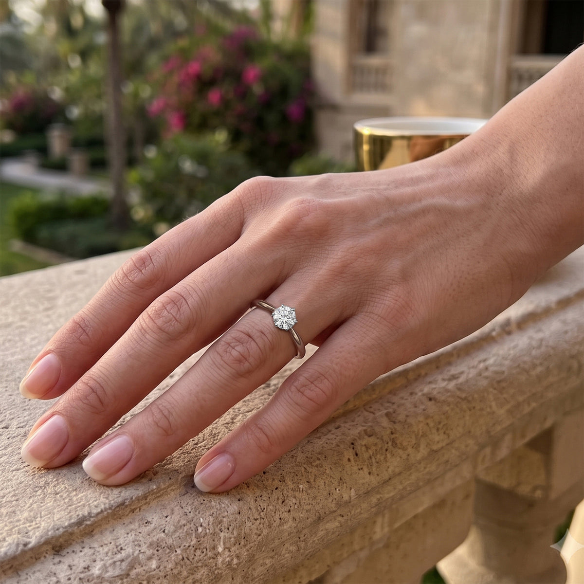 950 Platinum SGL Certified White Diamond (SI-G-H) Ring 1.04 Ct, Platinum Wt. 3.30 Gms 8797517 1