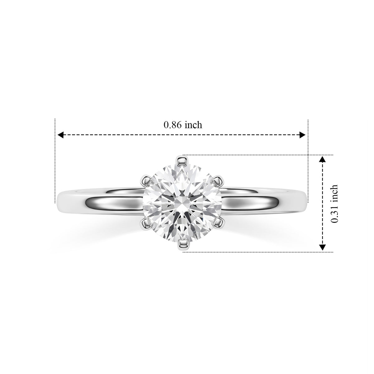 950 Platinum SGL Certified White Diamond (SI-G-H) Ring 1.04 Ct, Platinum Wt. 3.30 Gms 8797517 5