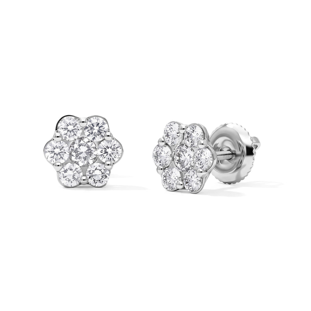 950 Platinum SGL Certified Natural White Diamond (SI/G-H) Earring with Screw Back 1.08 Ct, Platinum Wt. 2.60 Gms_8797525