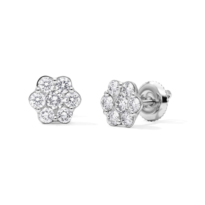 The Tokyo Treasure - 950 Platinum SGL Certified Natural White Diamond (SI/G-H) Earring with Screw Back 1.00 Ct, Platinum Wt. 2.60 Gms 8797525 1