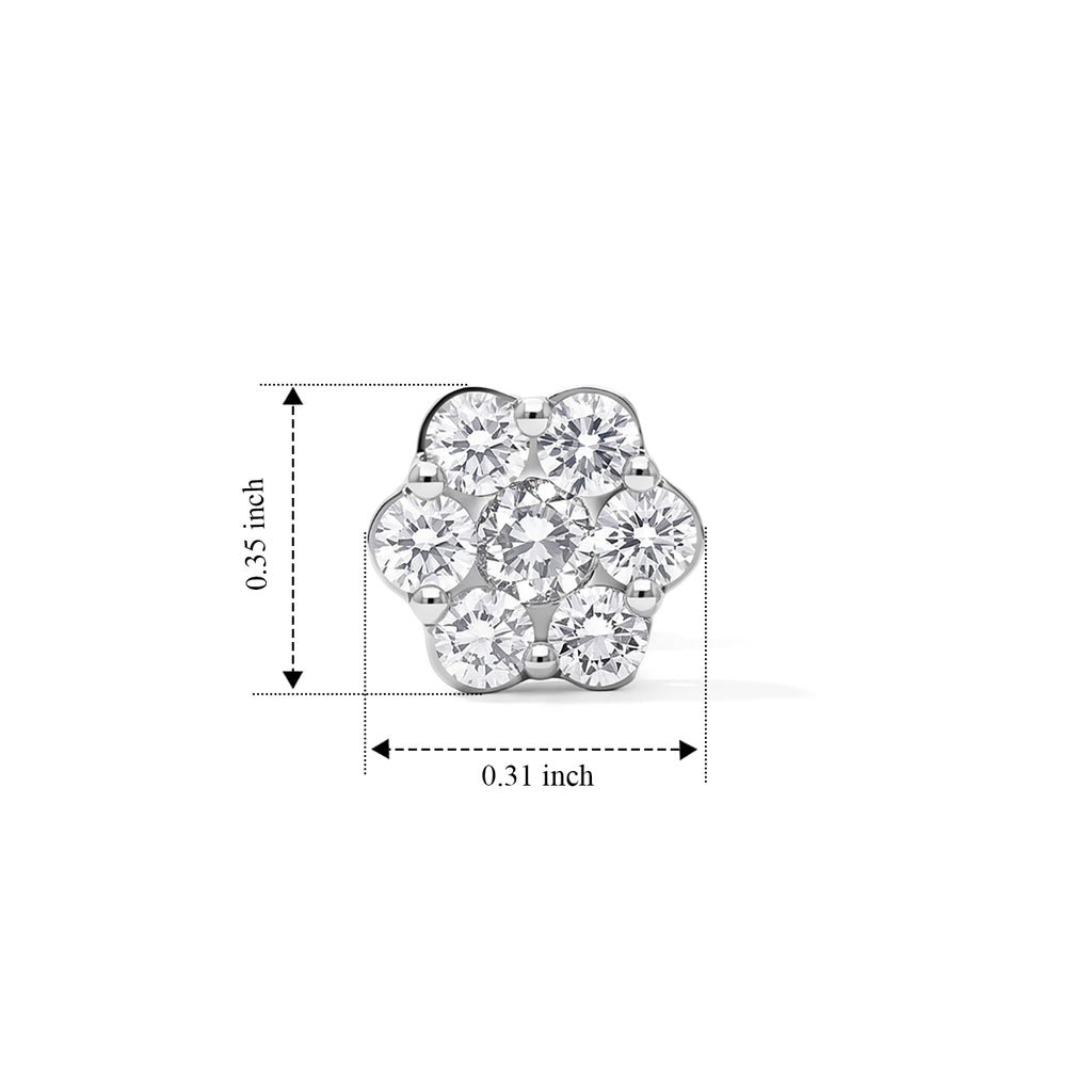 950 Platinum SGL Certified Natural White Diamond (SI/G-H) Earring with Screw Back 1.08 Ct, Platinum Wt. 2.60 Gms_8797525_4
