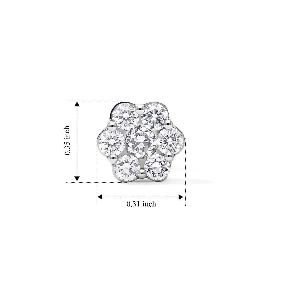 950 Platinum SGL Certified Natural White Diamond (SI-G-H) Earring with Screw Back 1.08 Ct, Platinum Wt. 2.60 Gms 8797525 4