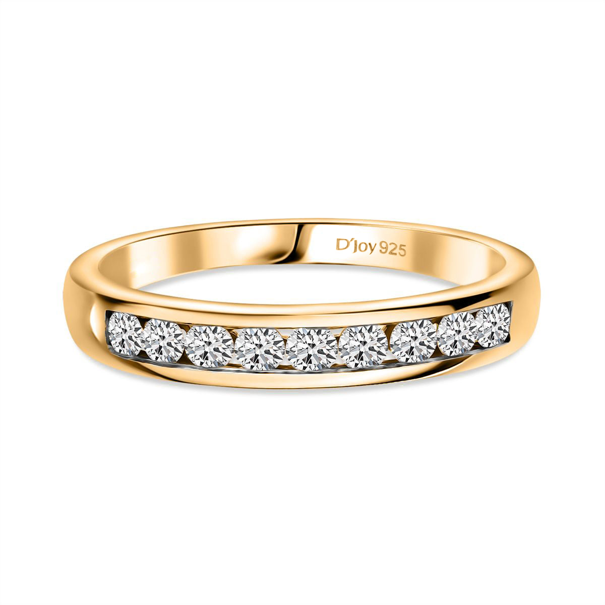 D'Joy - Natural White Diamond Band Ring in 18K Vermeil Yellow Gold Plated Sterling Silver 0.50 Ct. 8797526 0